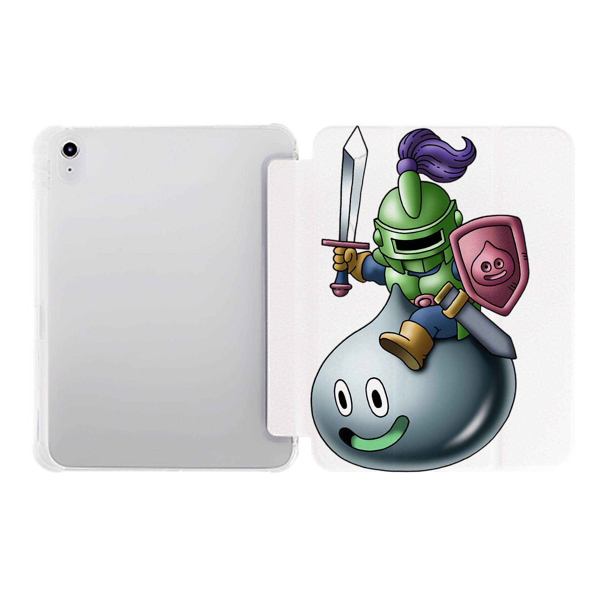 （画像用） ドラゴンクエスト Doragon Kuesuto Dragon Quest IPad ケース ペン収納付き 三つ折りスタンド PUレザー×シリコン 対応機種9.5/10.5/10.9インチ